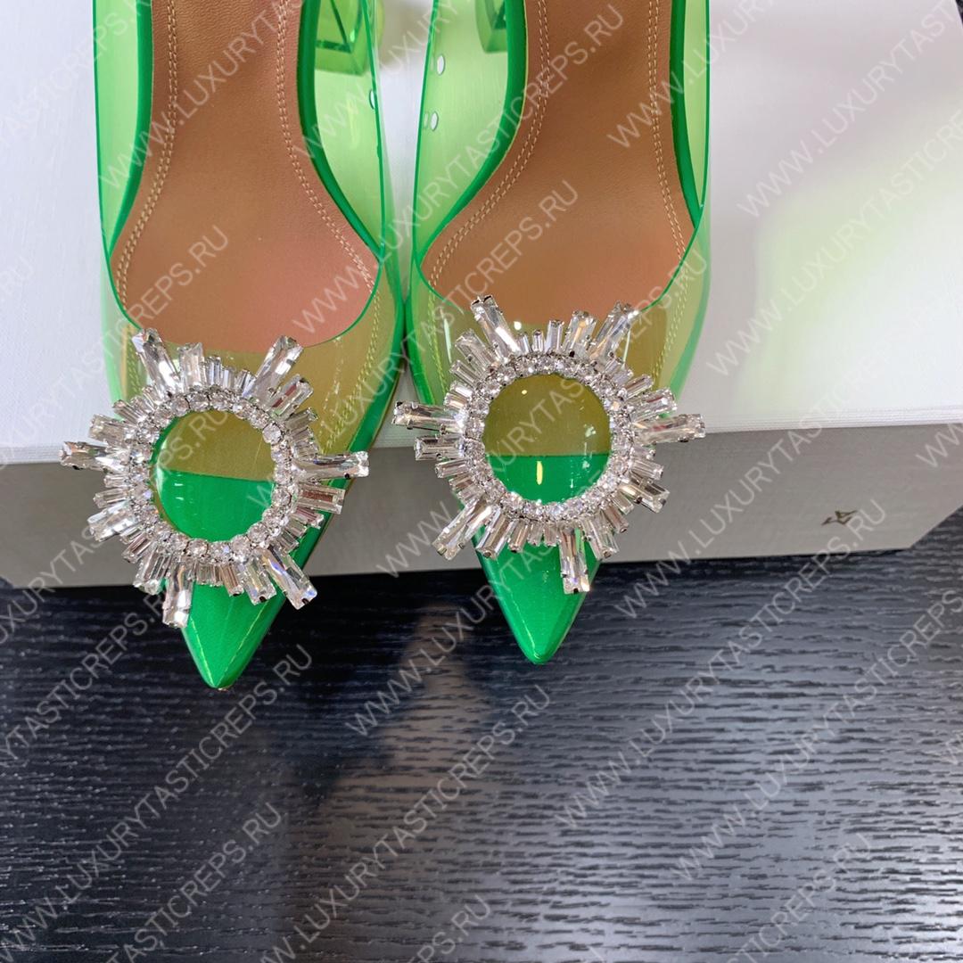 AMINA MUADDI BEGUM GLASS PUMP EMERALD GREEN AM8002