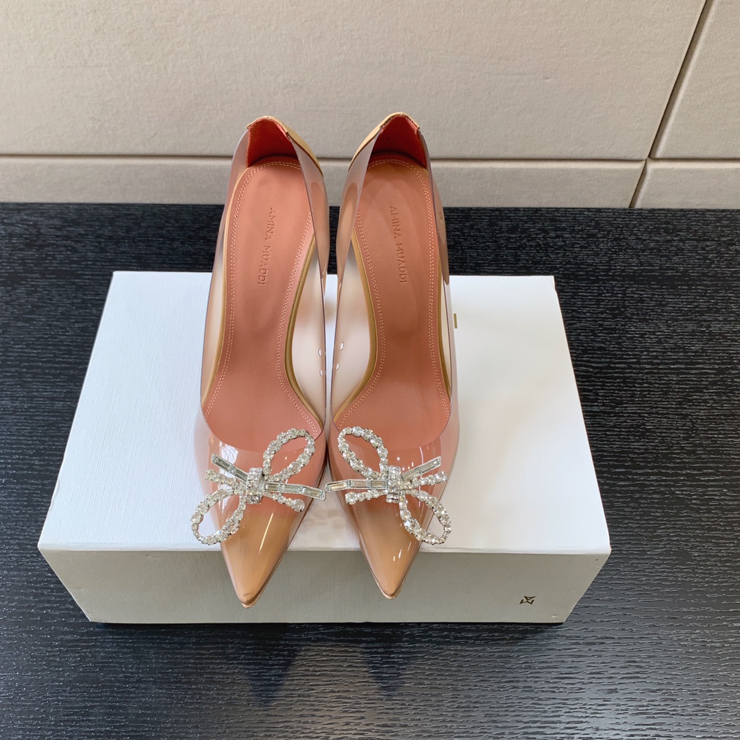 AMINA MUADDI ROSIE GLASS PUMP CARAMEL AM8003
