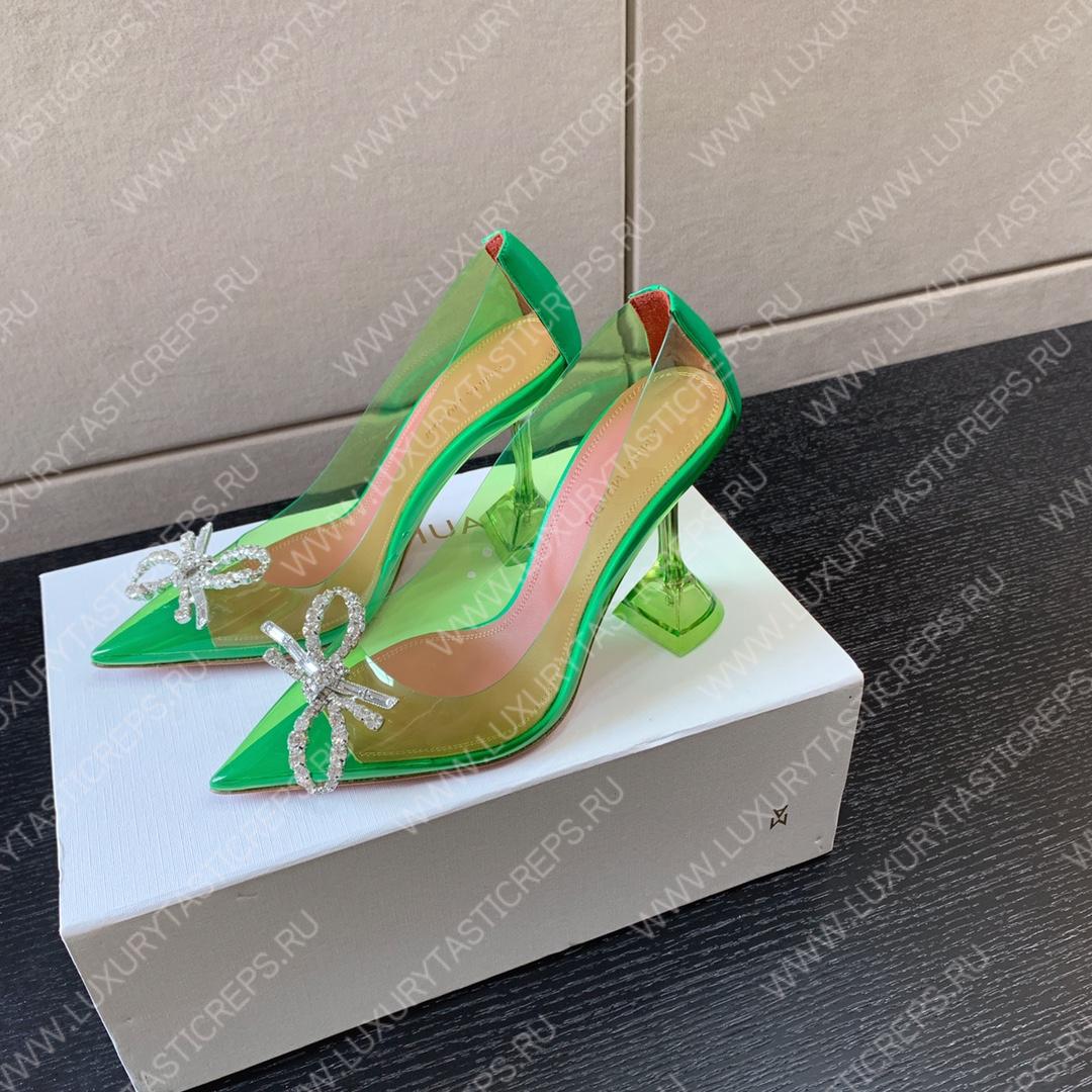 AMINA MUADDI ROSIE GLASS PUMP GREEN AM8003