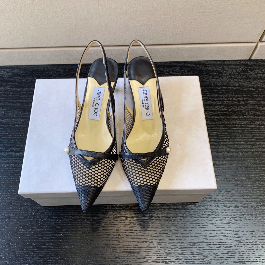 JIMMY CHOO SLINGBACK PUMPS BLACK AMITA45NHD