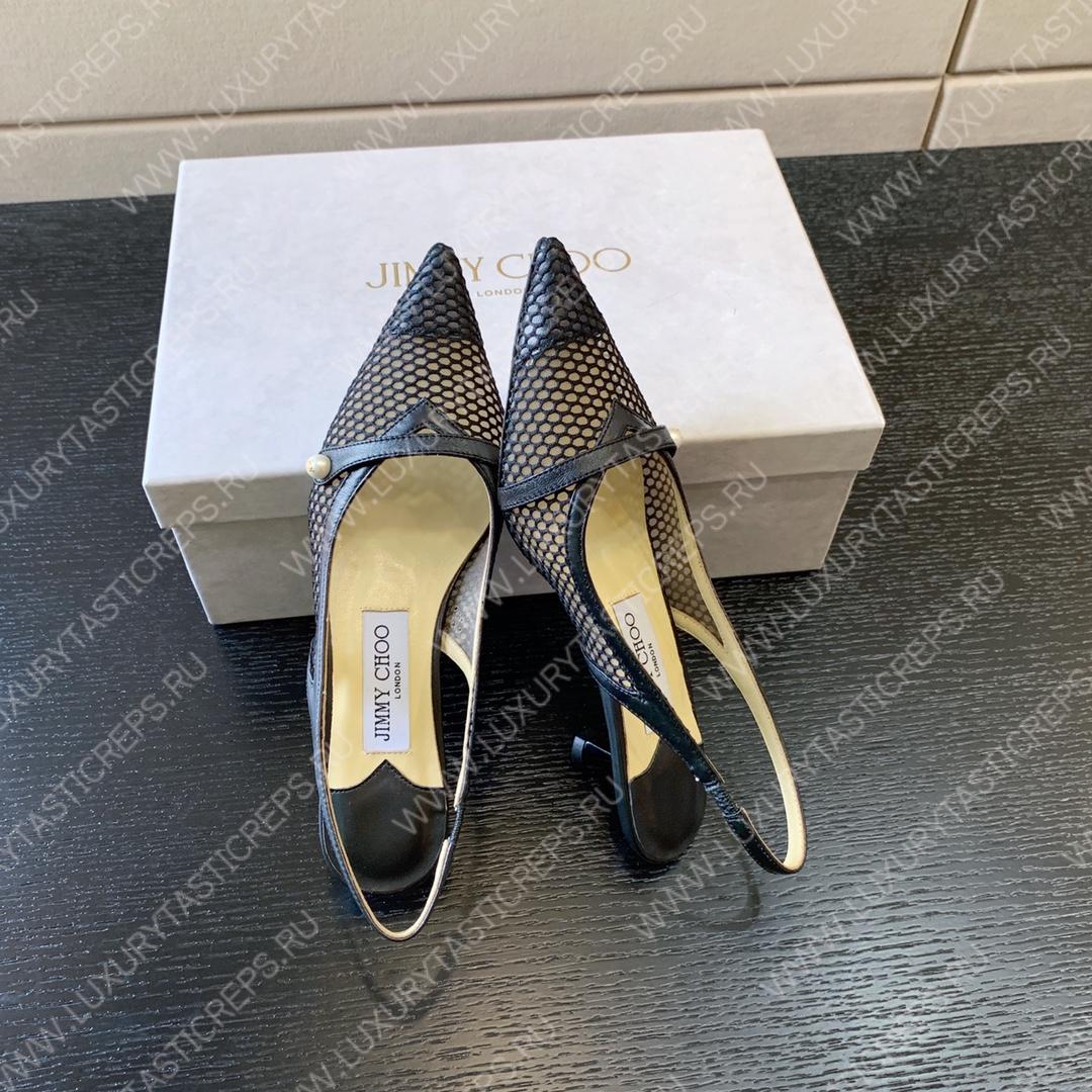 JIMMY CHOO SLINGBACK PUMPS BLACK AMITA45NHD