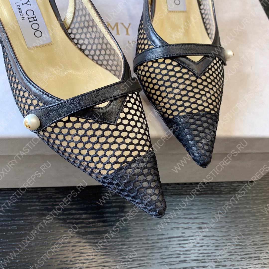 JIMMY CHOO SLINGBACK PUMPS BLACK AMITA45NHD