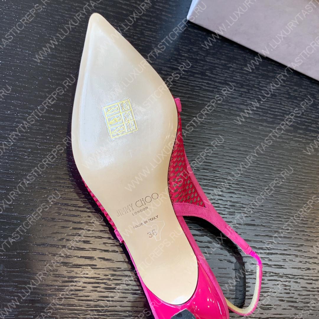 JIMMY CHOO SLINGBACK PUMPS BRIGHT PINK AMITA45NHD