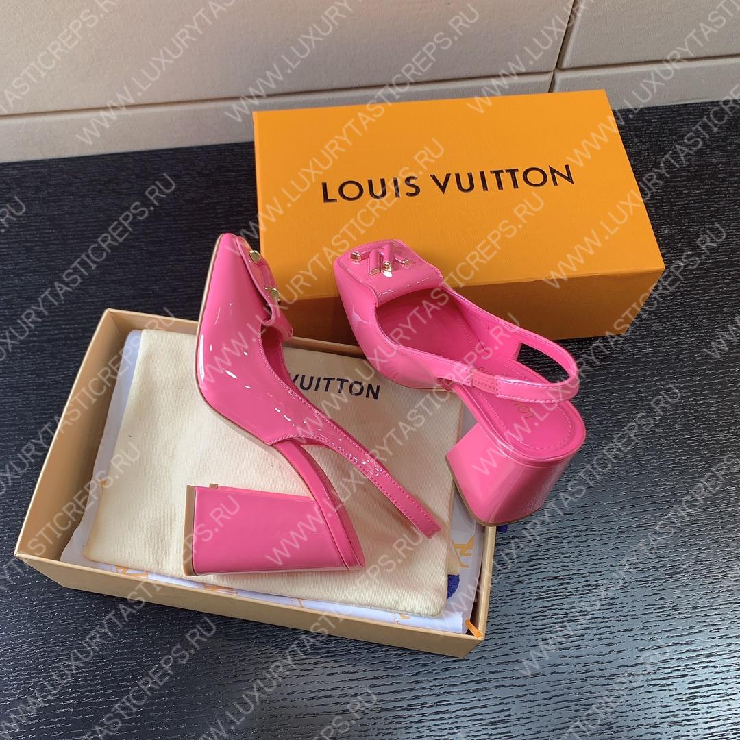 L**is vitton madeleine slingback pumps leather pink 1a65og