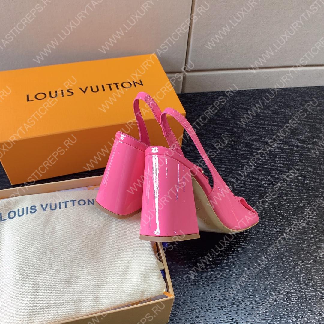 L**is vitton madeleine slingback pumps leather pink 1a65og