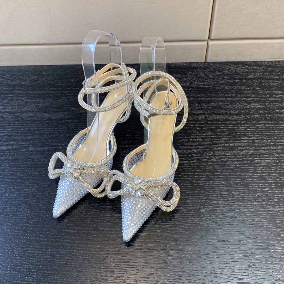 MACH & MACH Double Bow Pumps 110 SILVER
