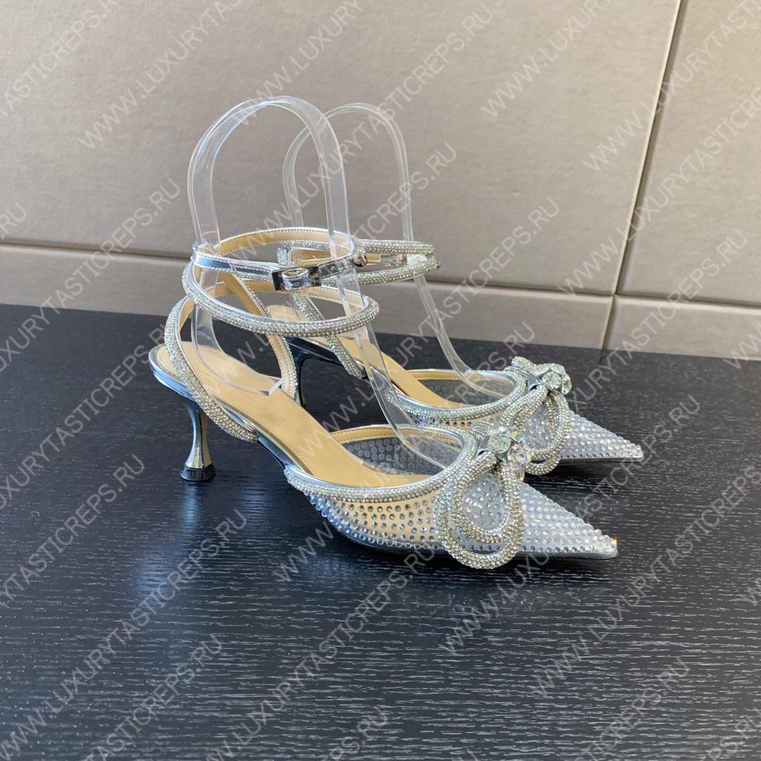 MACH & MACH Double Bow Pumps 110 SILVER
