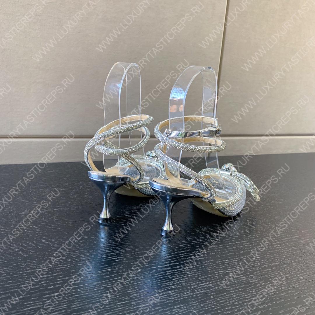 MACH & MACH Double Bow Pumps 110 SILVER