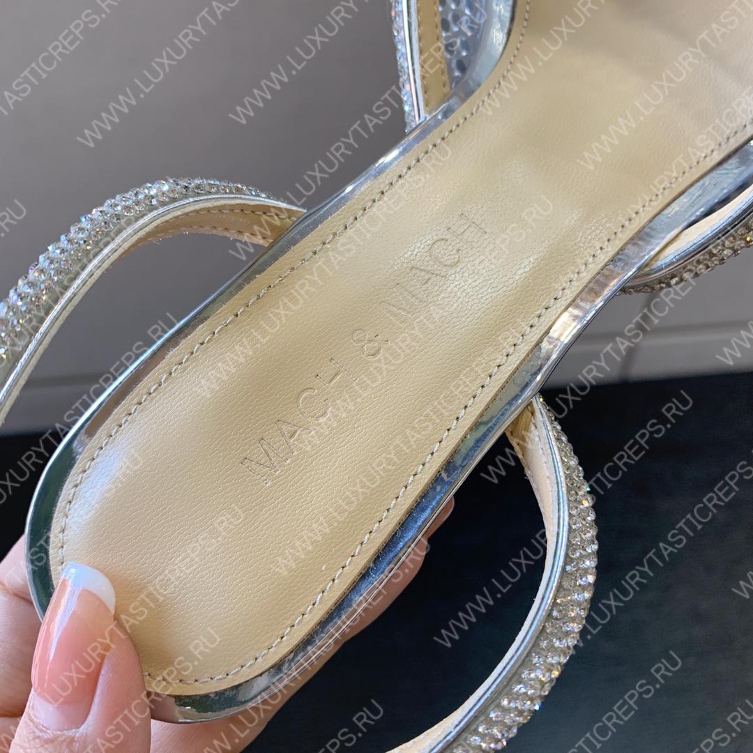 MACH & MACH Double Bow Pumps 110 SILVER