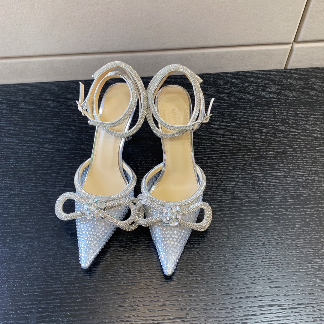 MACH & MACH Double Bow Pumps 110 SILVER