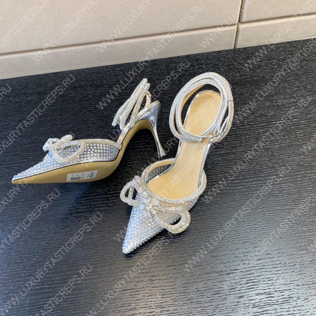 MACH & MACH Double Bow Pumps 110 SILVER