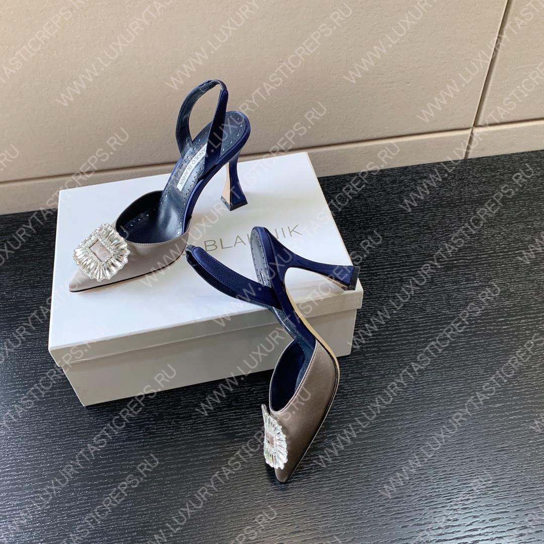 MANOLO BLAHNIK PRIETASLI SLINGBACK PUMPS GRAY 419-0473-0005