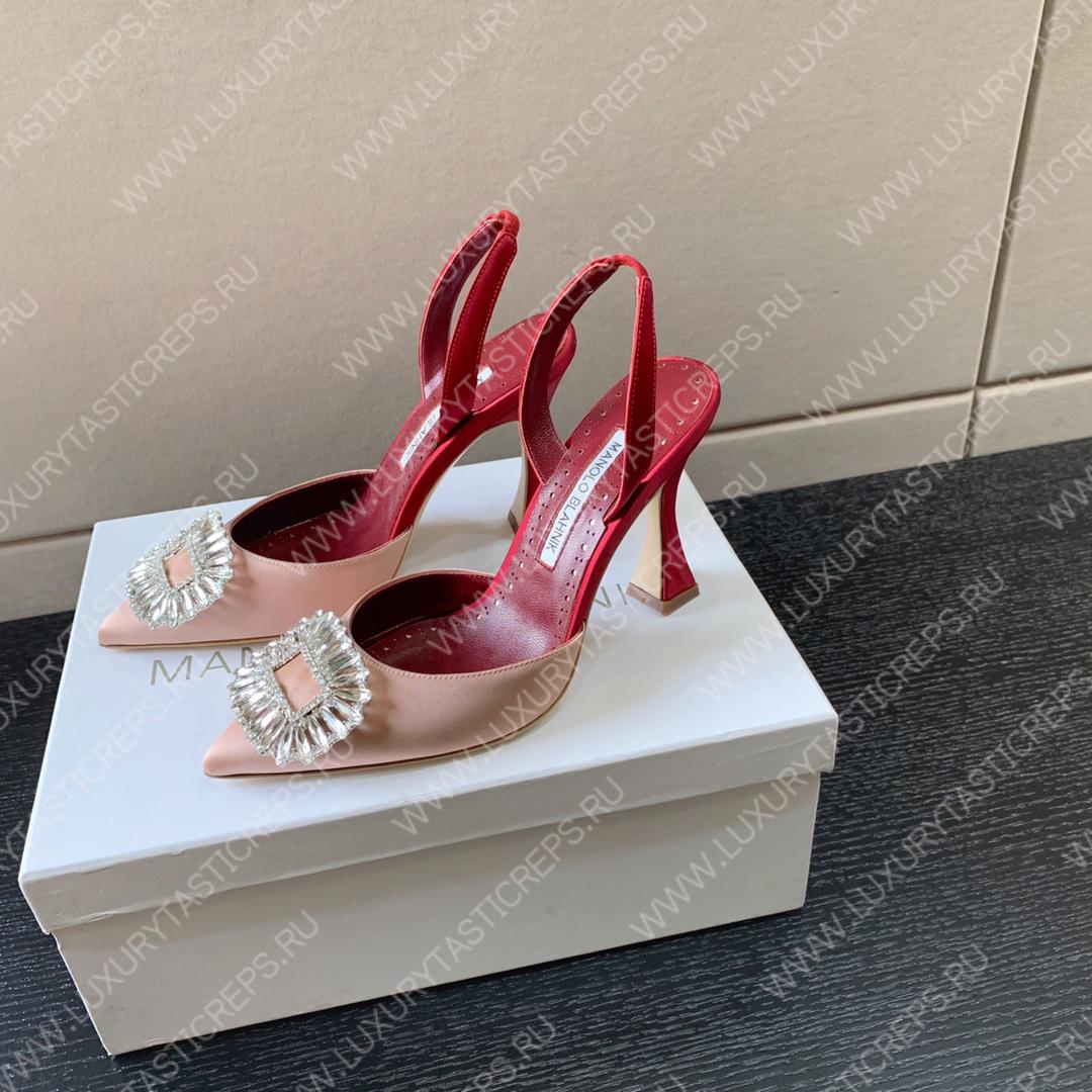 MANOLO BLAHNIK PRIETASLI SLINGBACK PUMPS ROSE GOLD 419-0473-0005