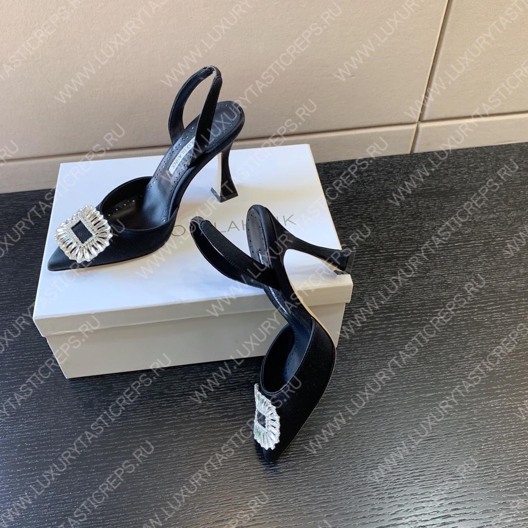 MANOLO BLAHNIK PRIETASLI SLINGBACK MULE BLACK 419-0473-0005