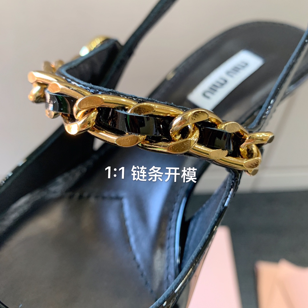 MIU MIU PATENT LEATHER SLINGBACK PUMPS BLACK 5I813D