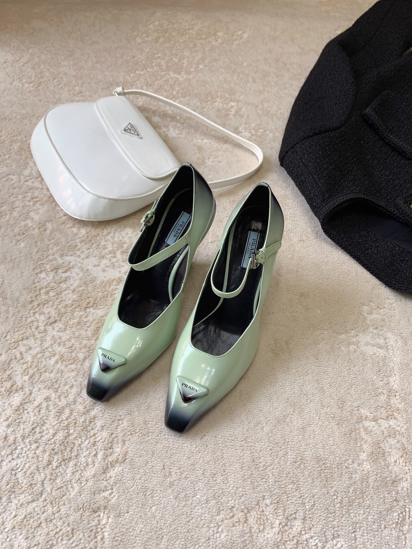 Pra*a brushed pumps leather acqua 1i982m