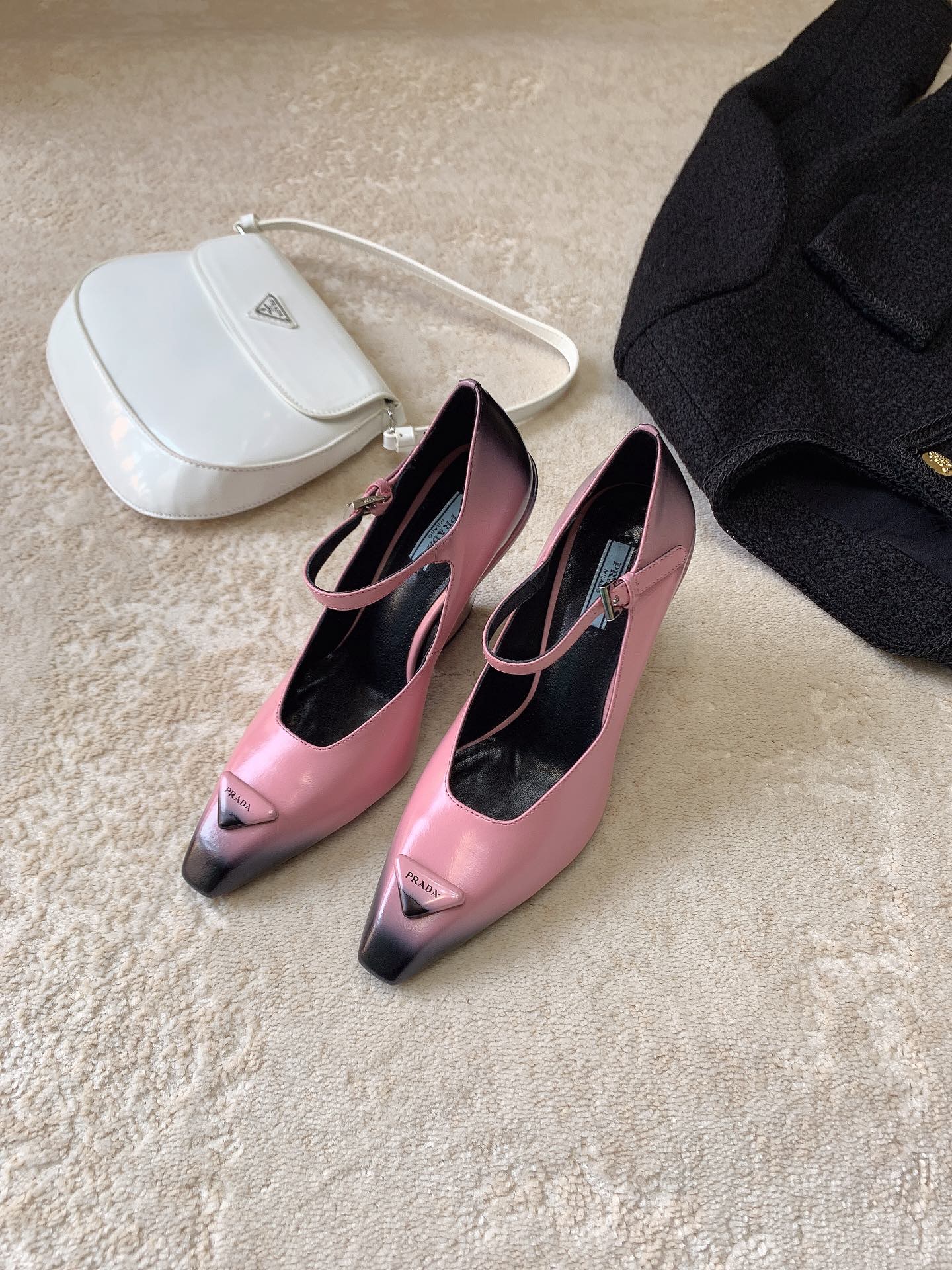 Pra*a brushed pumps leather alabaster pink 1i982m