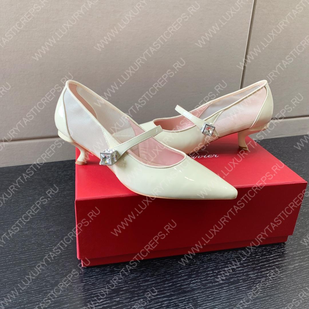ROGER VIVIER VIRGULE BABIES PUMPS WHITE RVW63834