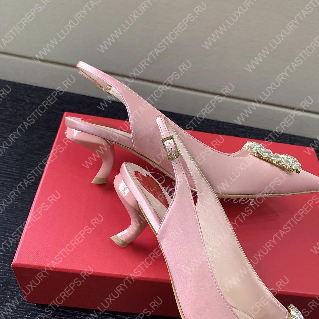 ROGER VIVER SLINGBACK PUMPS LEATHER LIGHT PINK RVW6383