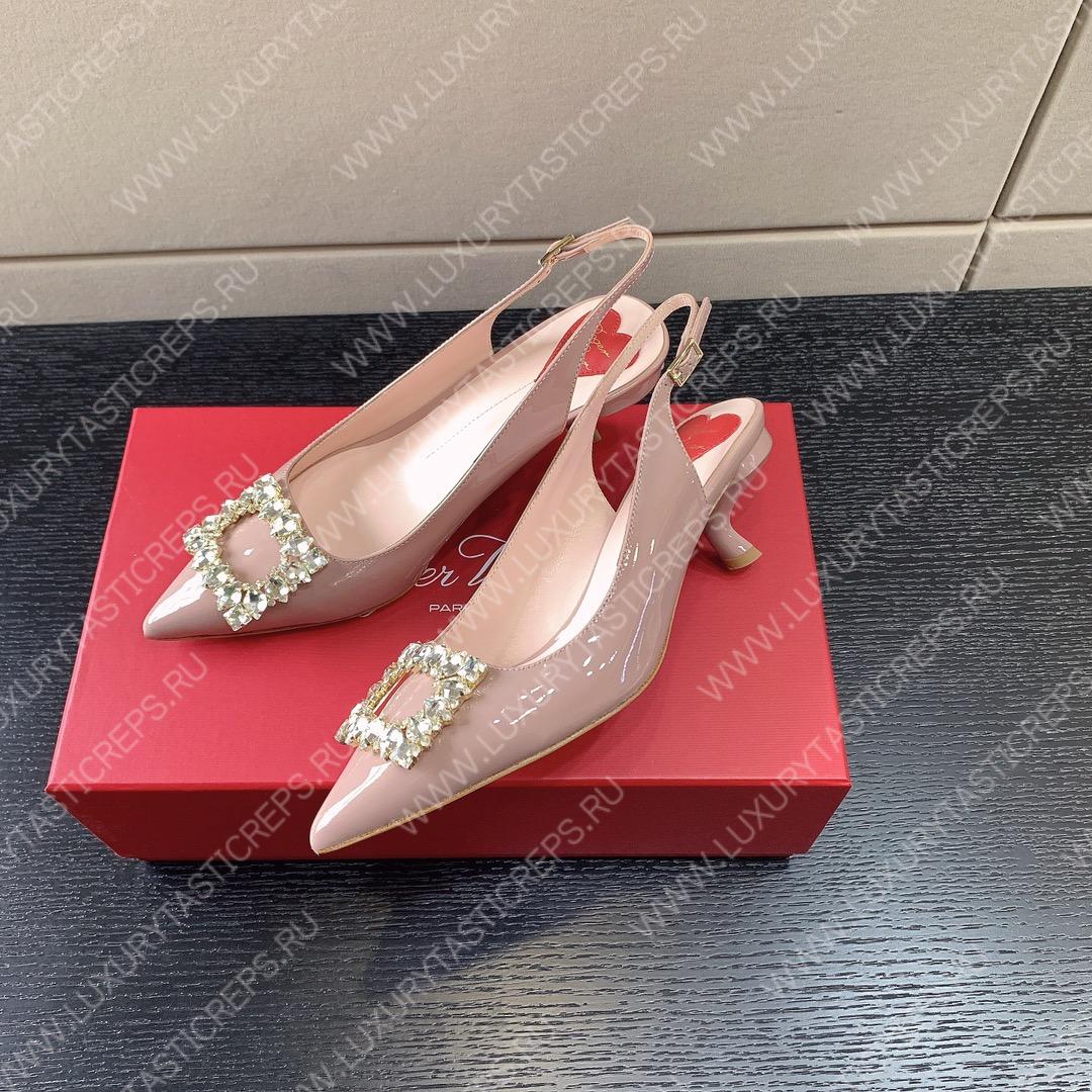 ROGER VIVER SLINGBACK PUMPS LEATHER LIGHT BEIGE RVW6383