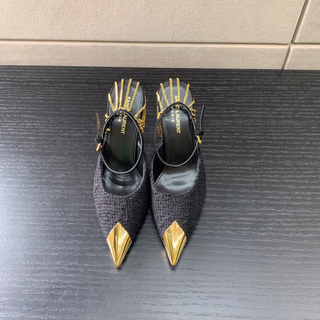SAINT LAURENT SLINGBACK PUMPS BLACK 7131751TV