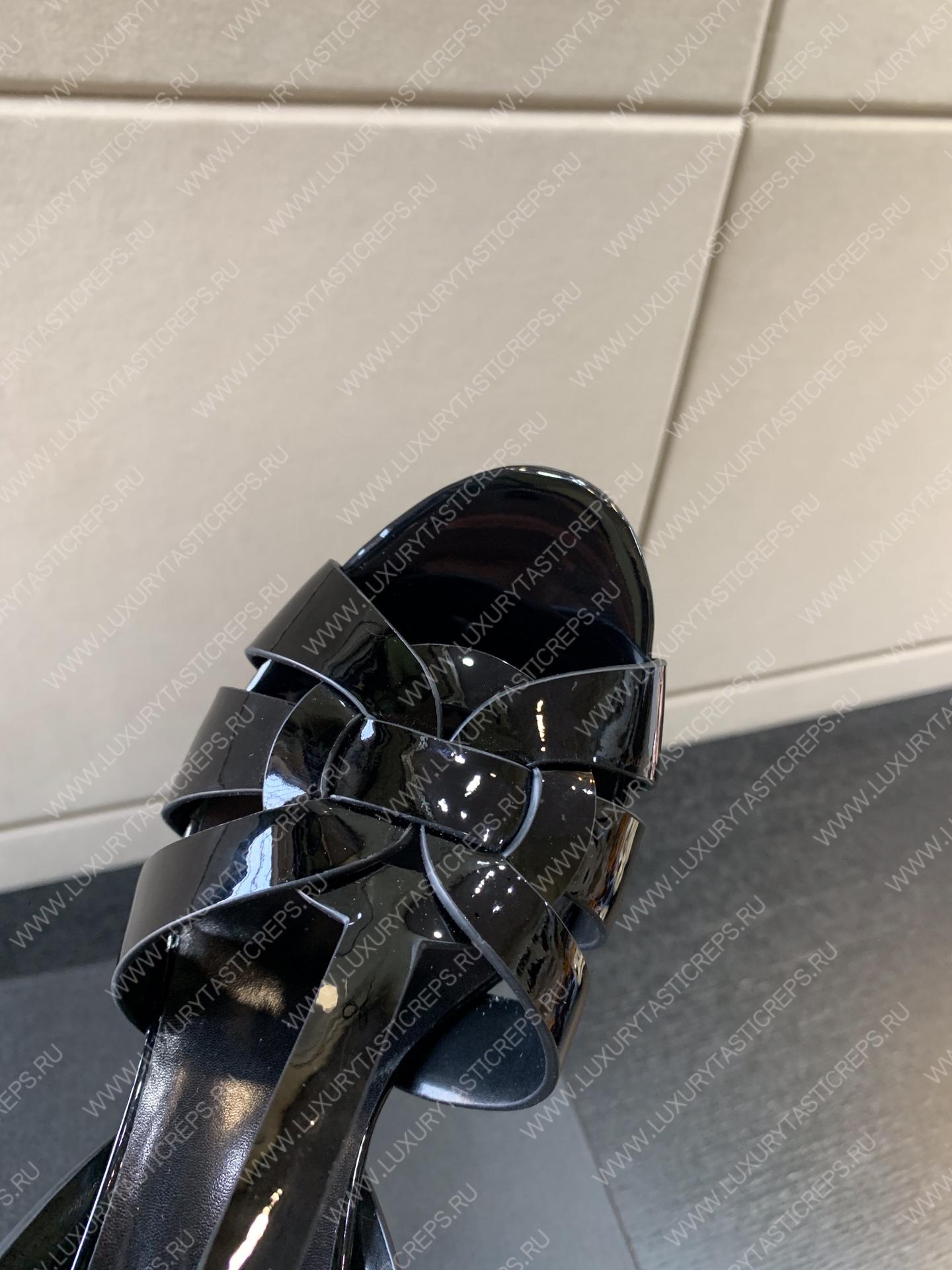 YVES SAINT LAURENT TRUBUTE PLATFORM SANDAL BLACK 315487AA