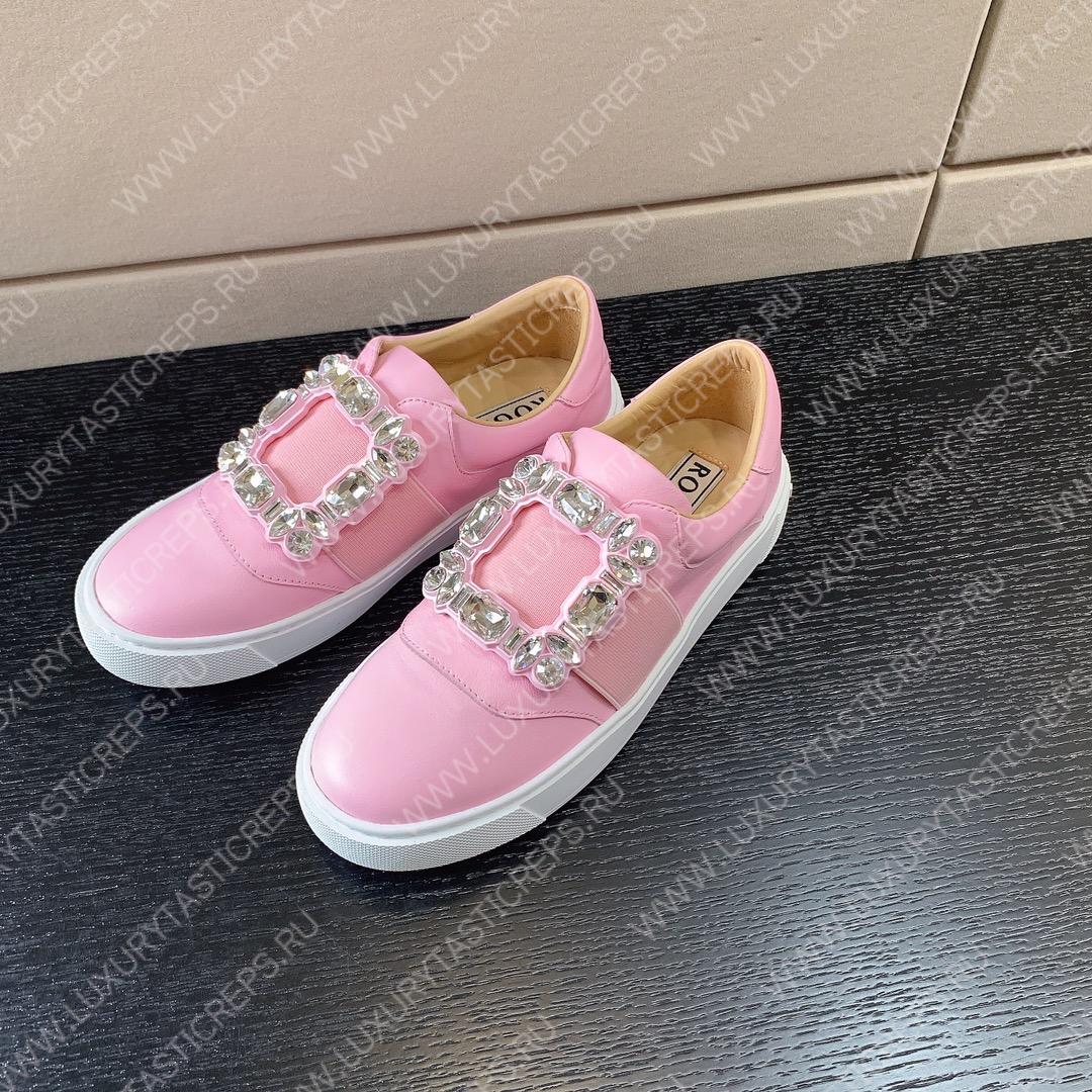 ROGER VIVIER STRASS BUCKLE SNEAKERS PINK RVW6873