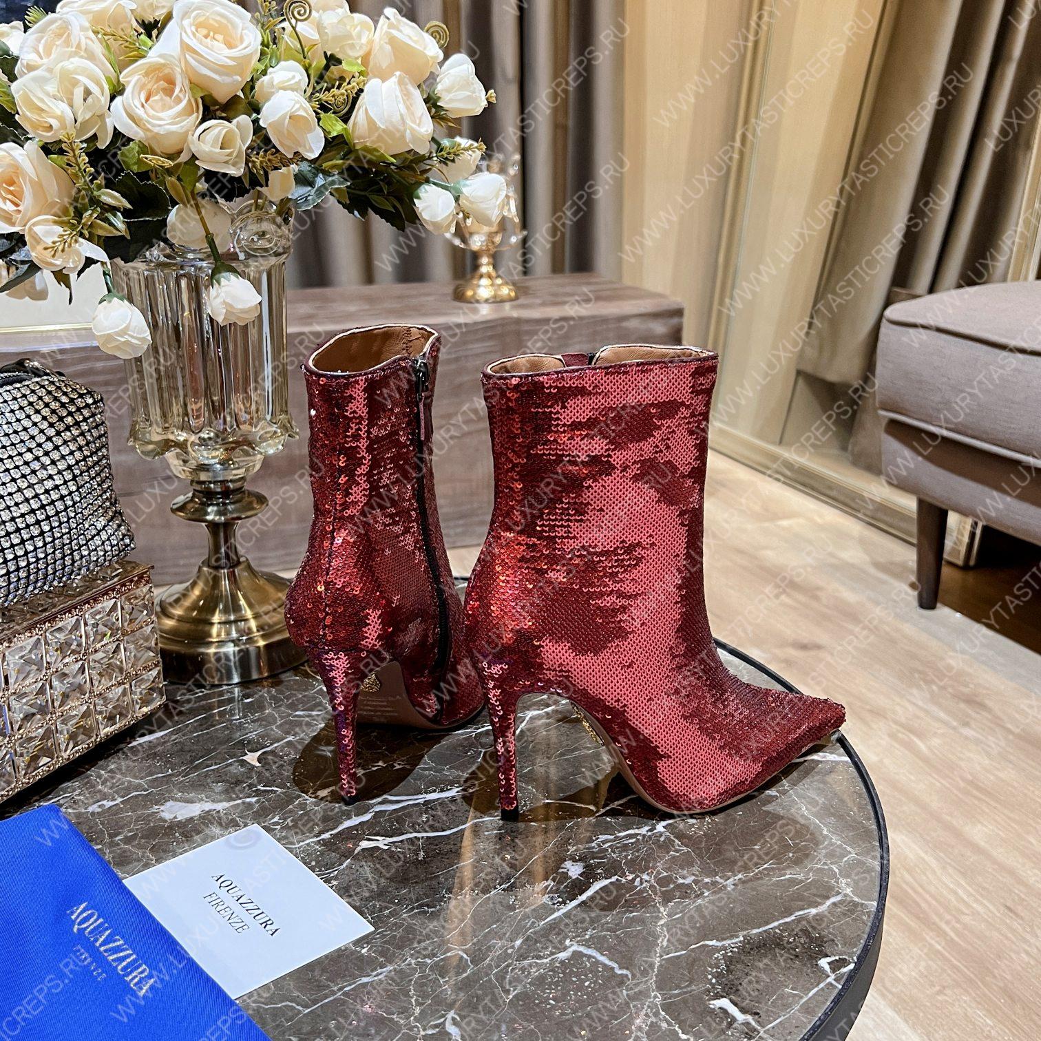 AQUAZURRA SAINT HONORE BOOTIE RED SHOMIDB1
