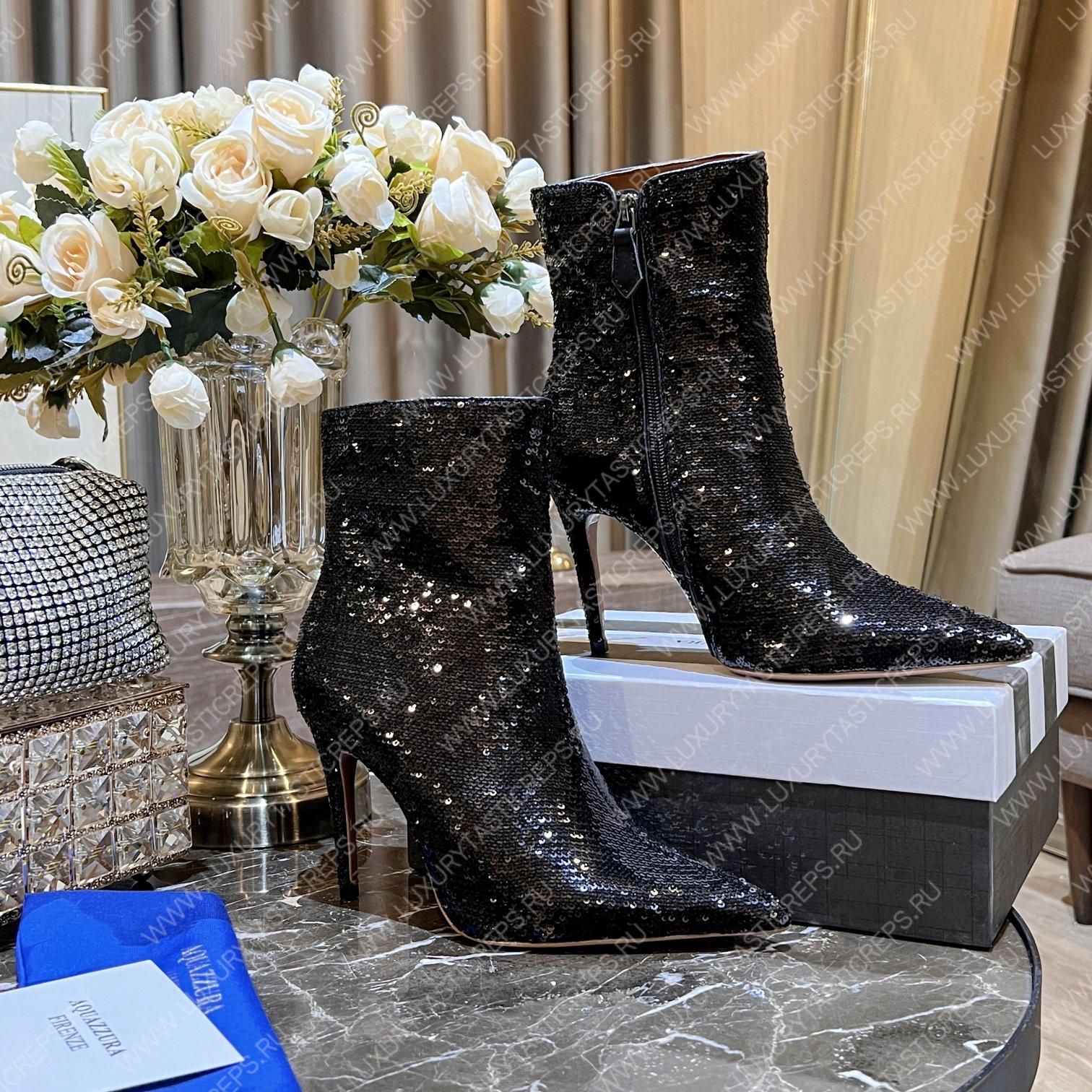 AQUAZURRA SAINT HONORE BOOTIE BLACK HOMIDB1