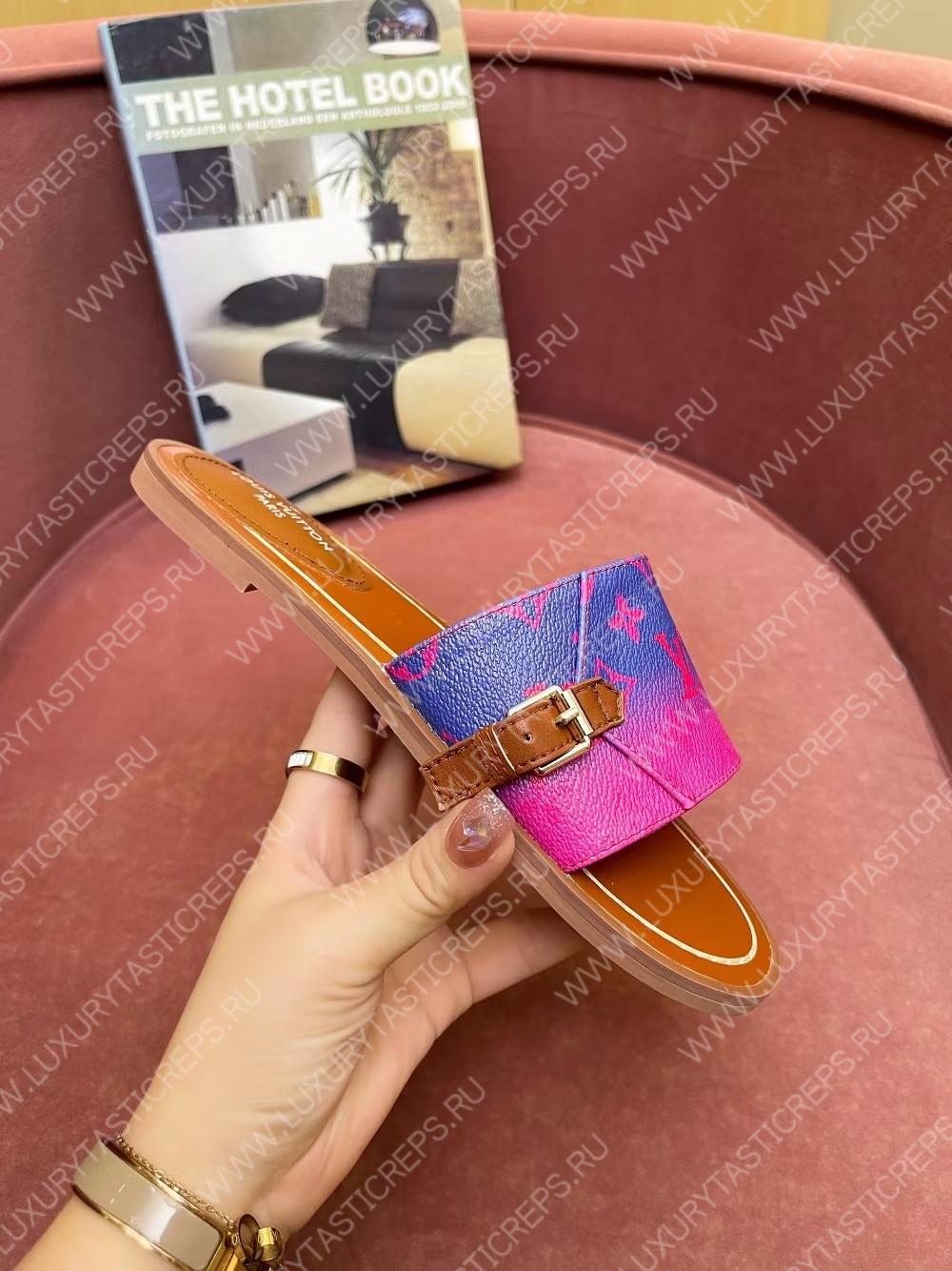 l**is V*t*n lock it flat mule purple & pink 1aa21q