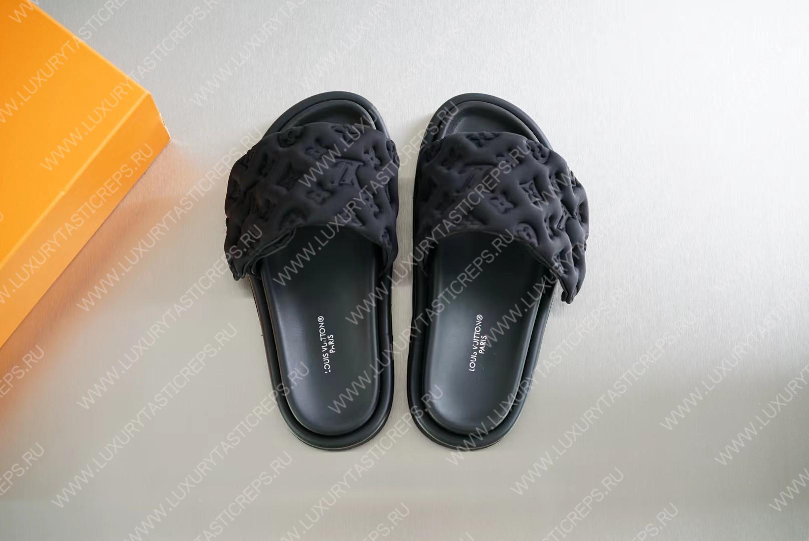 l**is V*t*n pool pillow flat comfort mule black 1aabkl