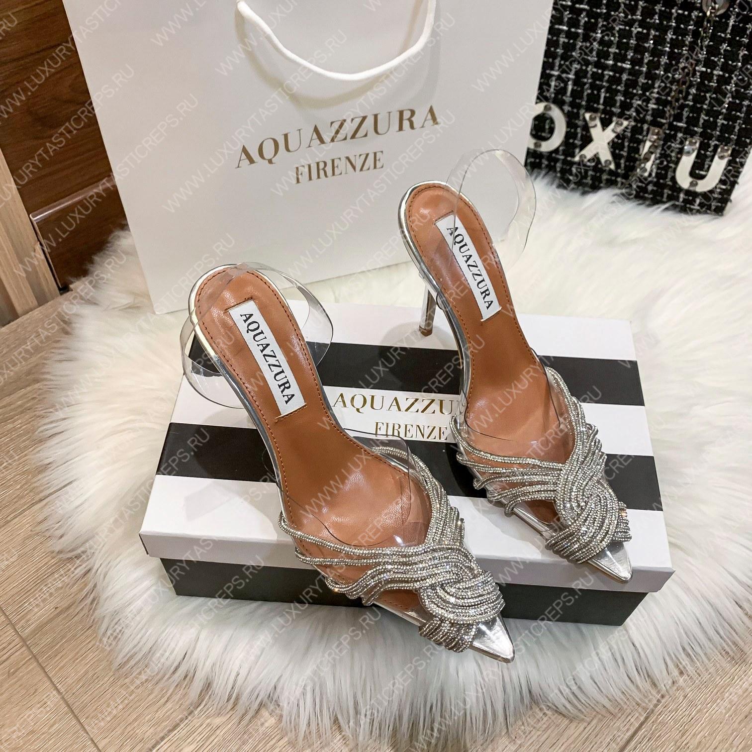 AQUAZZURA GATSBY SLING 105 SILVER GASHIGL0
