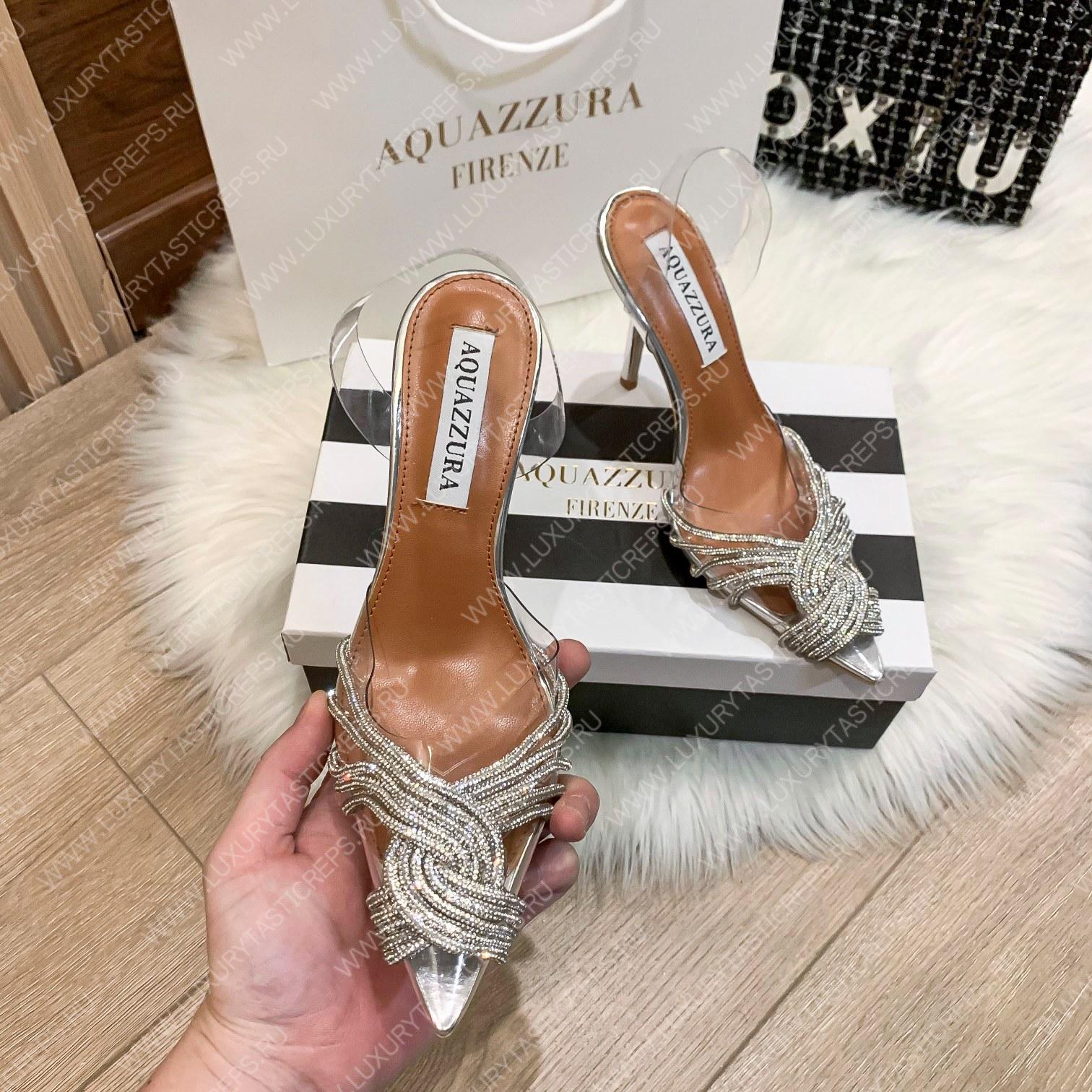 AQUAZZURA GATSBY SLING 105 SILVER GASHIGL0