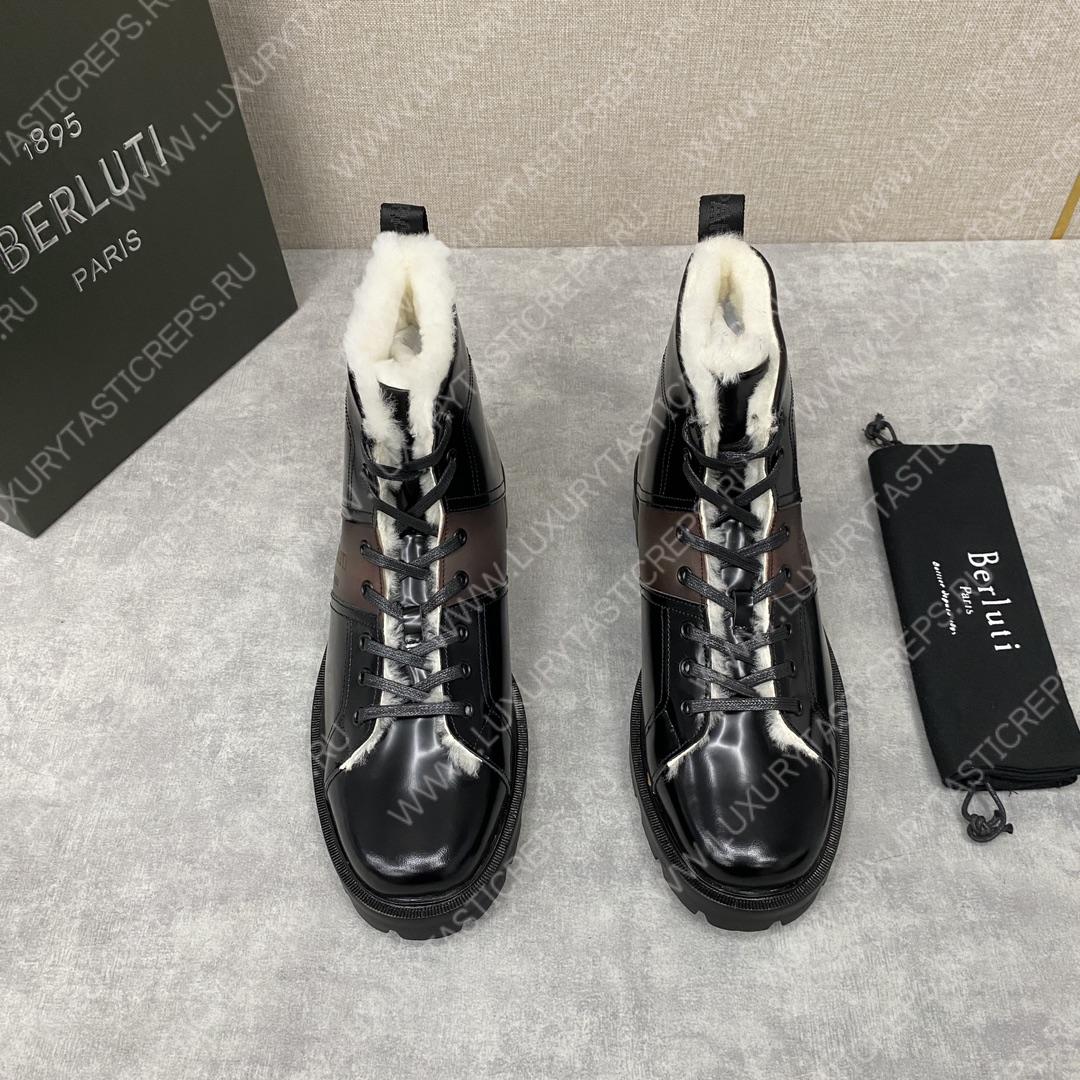 BERLUTI DEMESURE LACE-UP BOOT BLACK S5768-V1