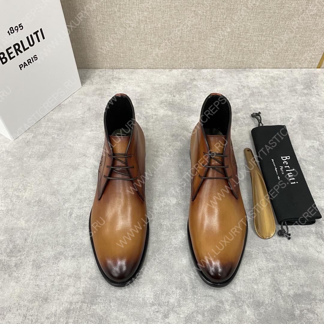 BERLUTI ALESSIO SCRITTO BOOTS INTENSE COCOA S6020-S34