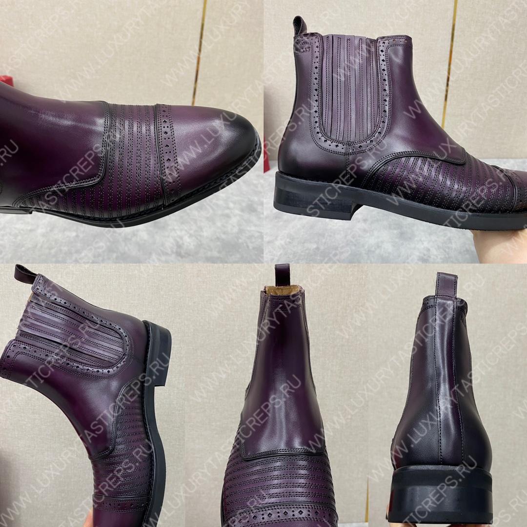 BERLUTI CURSIVE GALET SCRITTO BOOTS BURGUNDY S4077-V2