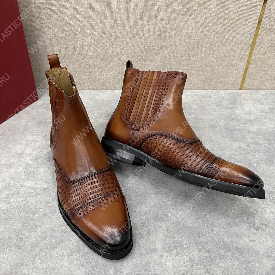 BERLUTI CURSIVE GALET SCRITTO BOOTS INTENSE COCOA S4077-V2