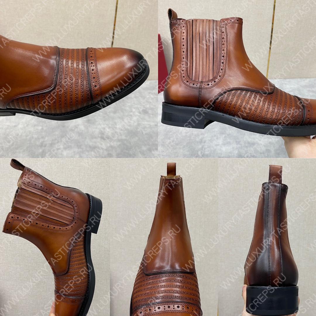 BERLUTI CURSIVE GALET SCRITTO BOOTS INTENSE COCOA S4077-V2