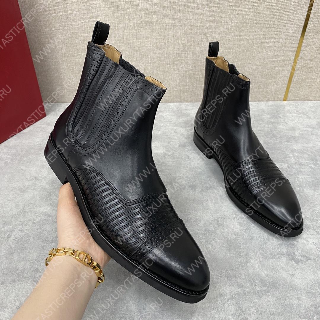 BERLUTI CURSIVE GALET SCRITTO BOOTS BLACK S4077-V2