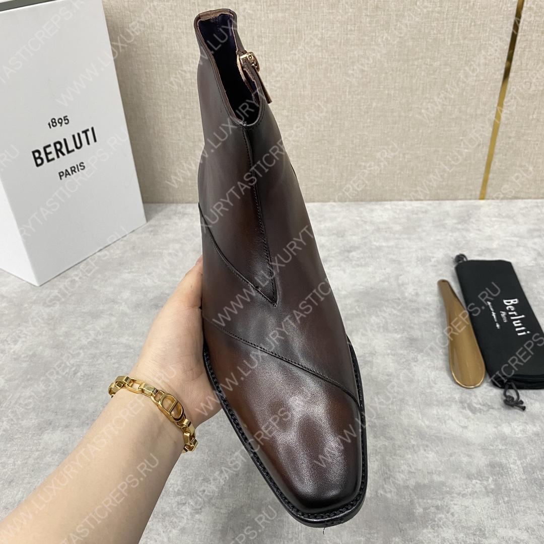 BERLUTI PATCHWORK DEMESURE BOOT BROWN S5591