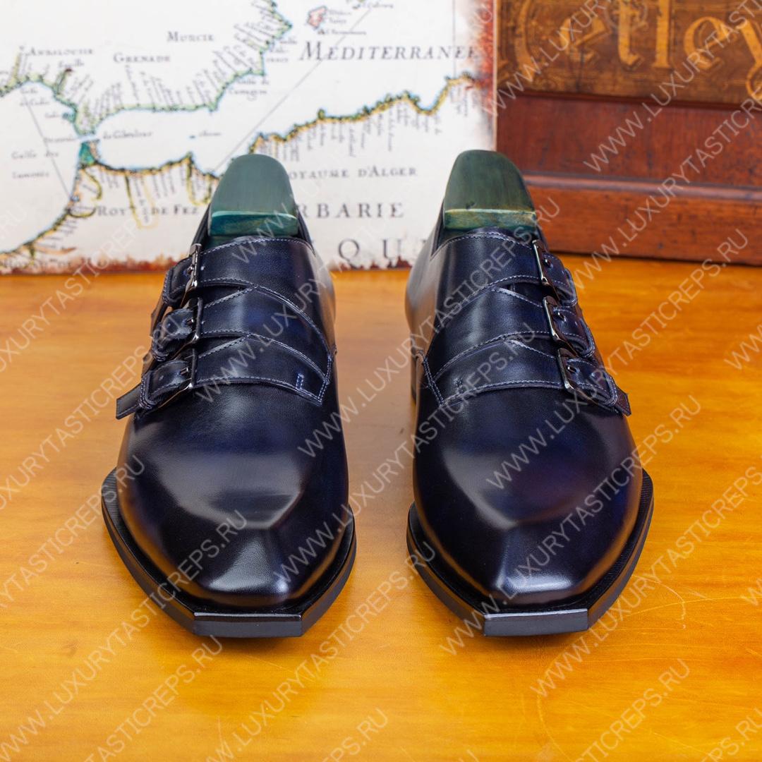 BERLUTI TRIPLE MONK STRAP SHOE BLACK S1424-GH