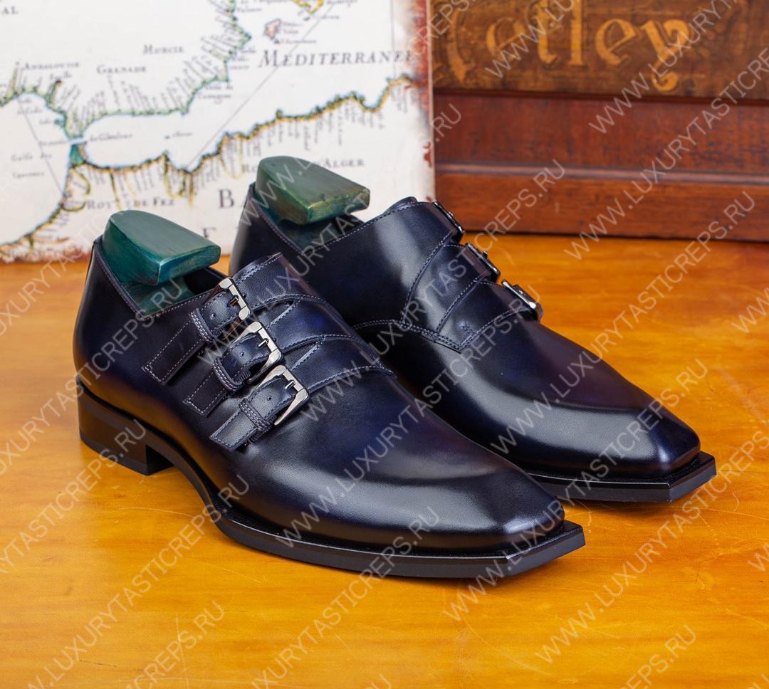 BERLUTI TRIPLE MONK STRAP SHOE BLACK S1424-GH
