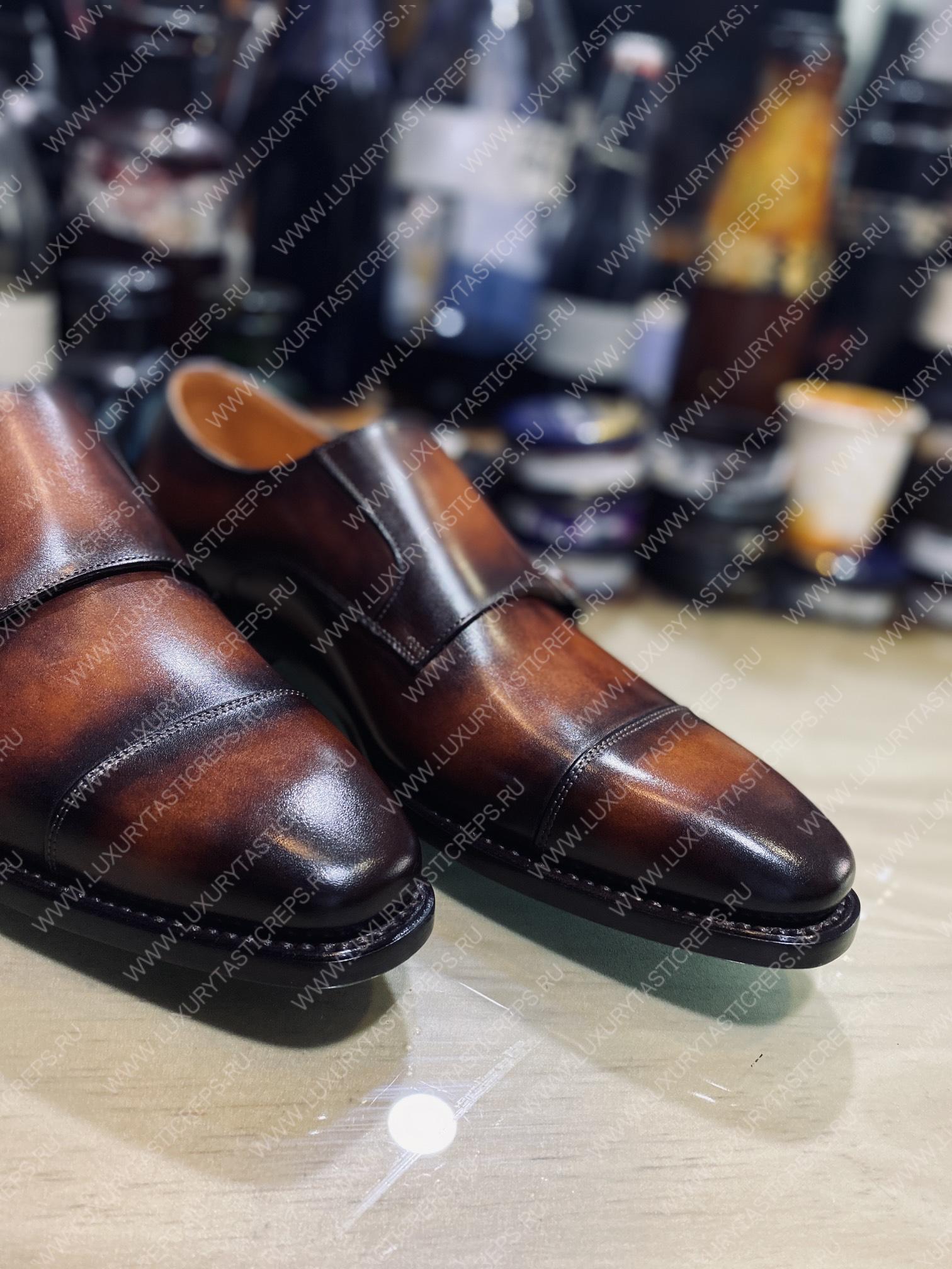 BERLUTI DOUBLE MONK STRAP BUCKLE SHOES BROWN S3309-V2