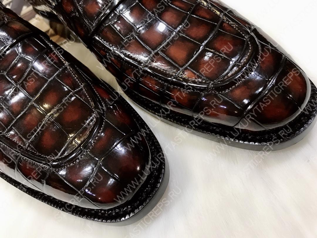 BERLUTI ALLIGATOR LEATHER LOAFER BURGUNDY S3204-E2