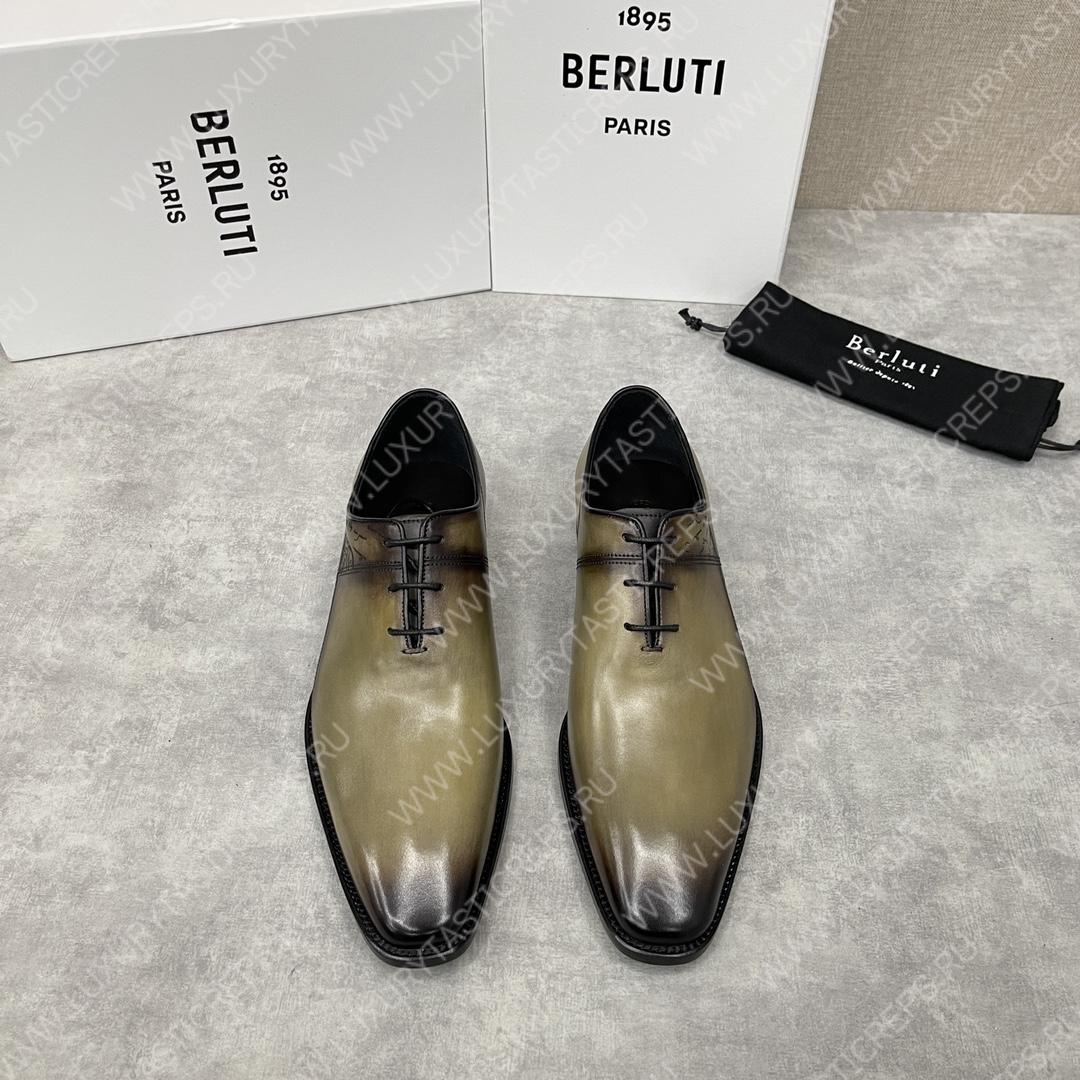 BERLUTI OXFORDS KHAKI S0770-V1