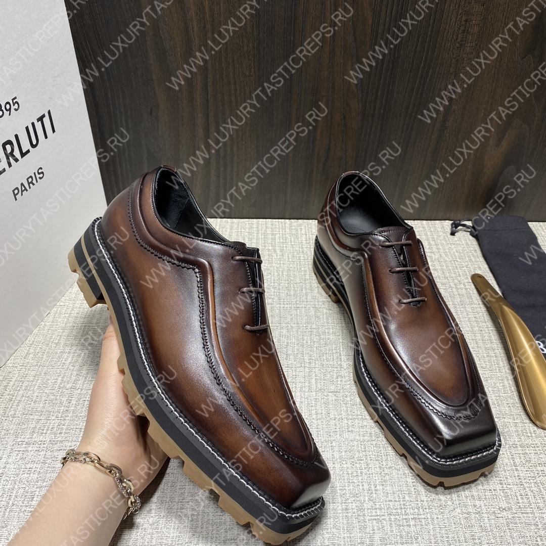 BERLUTI CLASSIC INFINI LEATHER DERBY TDM INTENSO S5592V2