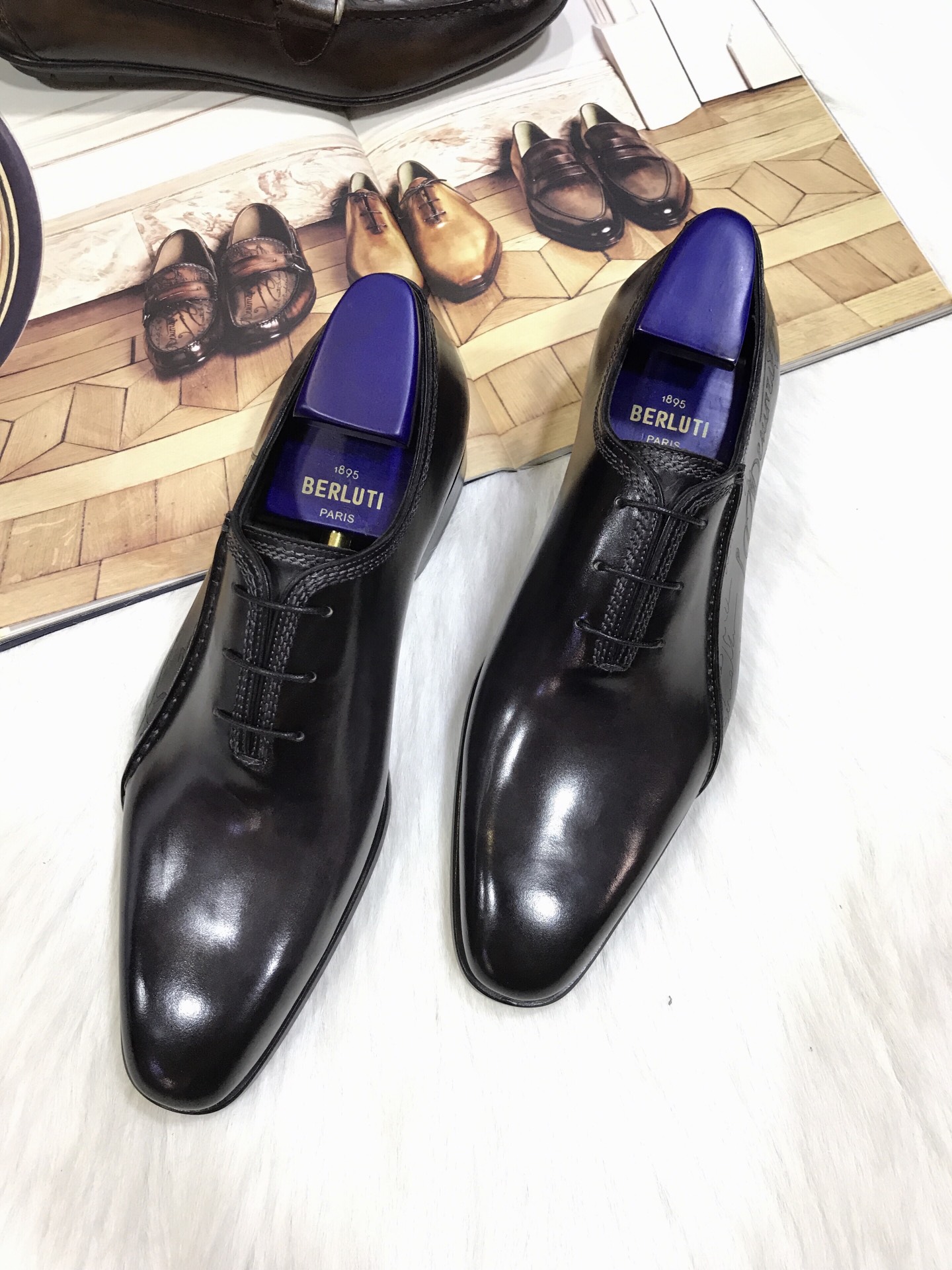 BERLUTI SCARS SCRITTO OXFORD BLACKGREY S4690-V2