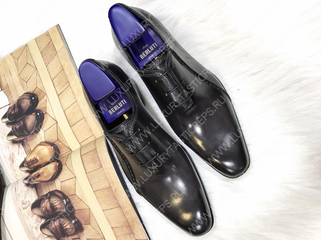BERLUTI SCARS SCRITTO OXFORD BLACKGREY S4690-V2