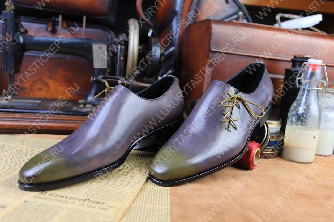 BERLUTI LEATHER OXFORDS LILAC S5898-V2