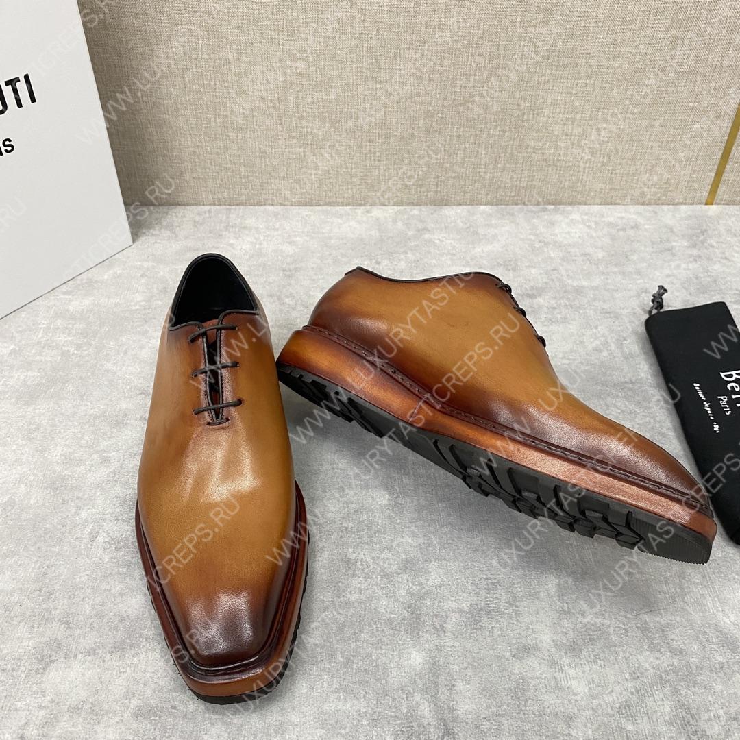 BERLUTI ALESSANDRO ALTO LEATHER OXFORD HONEY S5843